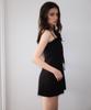 Rose Franz Tweed Ribbon Tie Mini Dress [Black]