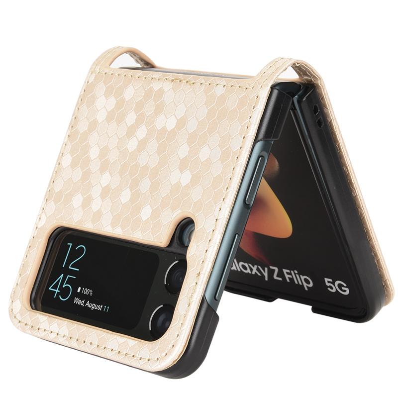 Pro Samsung Galaxy Z Flip 3 Flip 4 5G Tečkovaný keprový tvrdý PC nárazuvzdorný kryt pro Samsung Galaxy Z Flip3 Flip4 Ochranný kryt