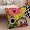 Abstract Art Pillowcase Silky Plush Cushion Cover Invisible Zipper Sofa Bedroom Decorative Pillow