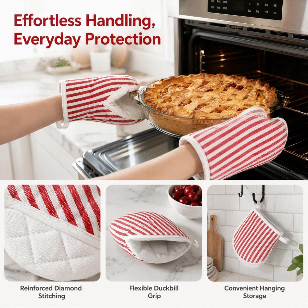 2PCS Heat Resistant Kitchen Oven Glove Mini Cooking Mitten Microwave Oven Casserole Pot