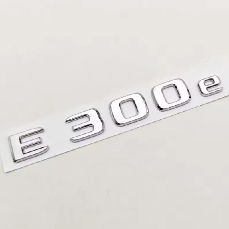 

New 3D ABS Chrome Black Car Styling Logo E300e E300de Badge Rear Trunk Emblem Sticker Decals For Mercedes Benz E300e E300de W214