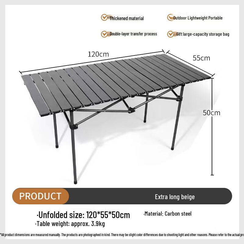 OEING Portable Roll-Up Folding Camping Table
