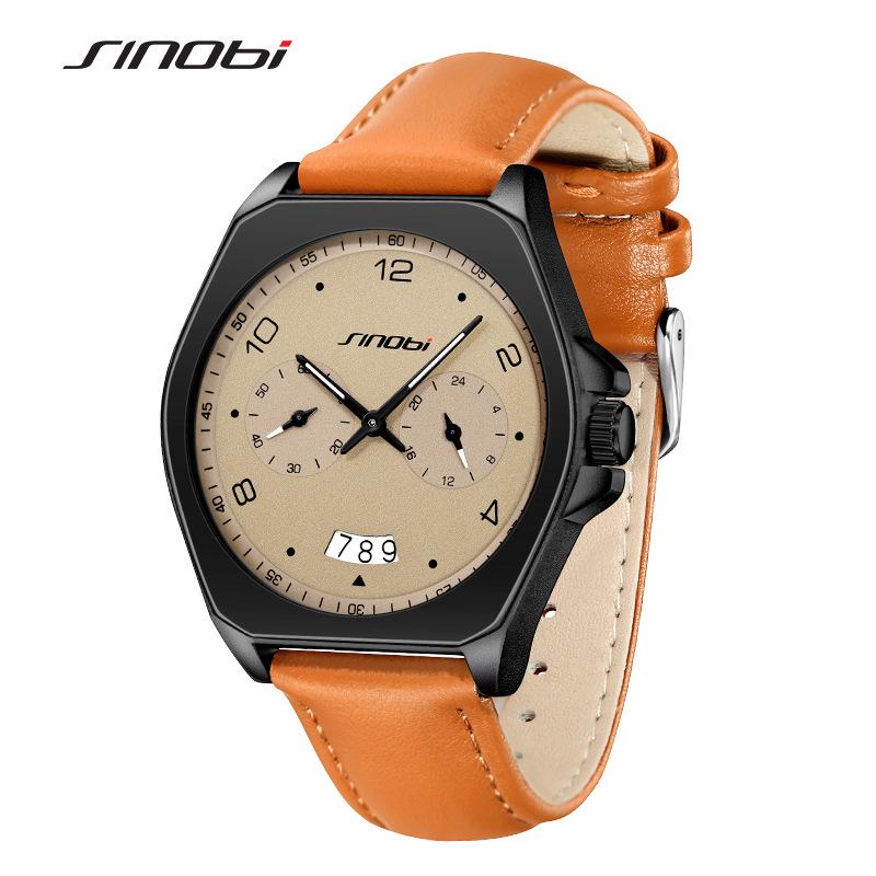 Sinobi Men s Quartz Watch 9919 - Stylish, Waterproof, Leather Strap, Ideal for Business  Sports