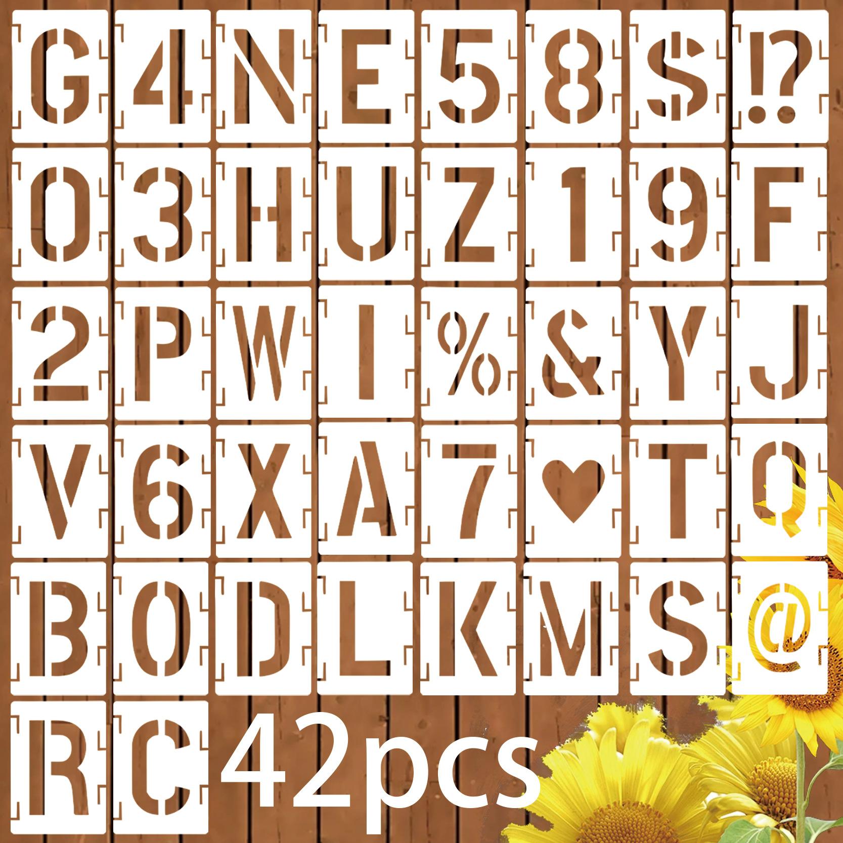 

42 штуки/набор, Сцепляющиеся английские буквы, Шаблоны символов, Многоразовые, Граффити, нарисованные аэрозольной краской, DIY полые шаблоны для рисования, Рукописный плакат