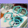 Fashionable Bohemian Ethnic Turquoise Beaded Bracelet Set For Women