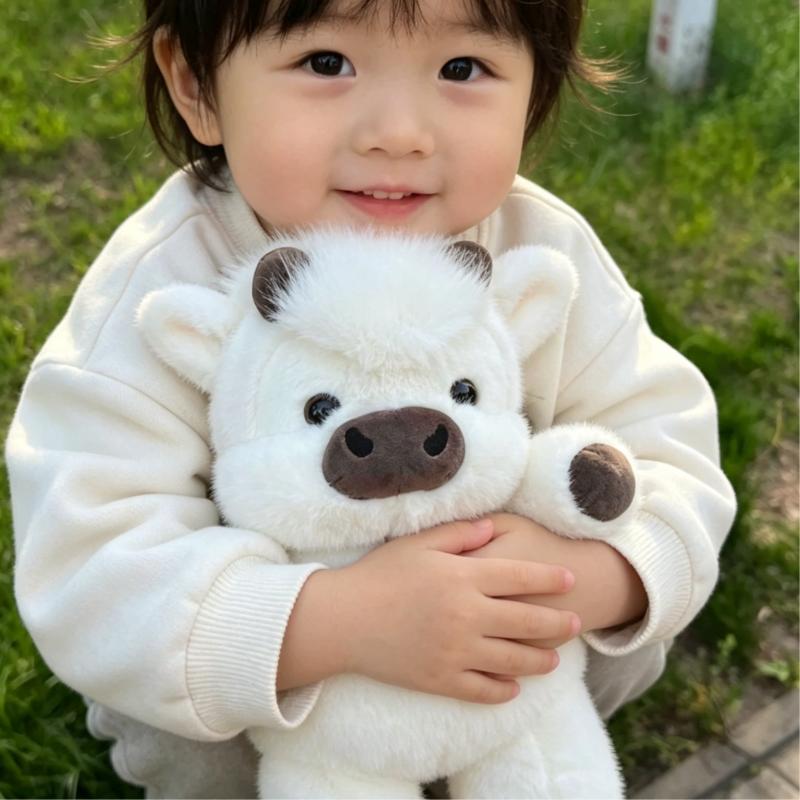Mucche delle Highlands Carine Peluche Vitello Morbido Soffice Giocattolo Peluche 45-60CM Cuscino Per Bambini Decorazione Casa Adorabile Mucca Che Corre Giocattolo Peluche Regalo
