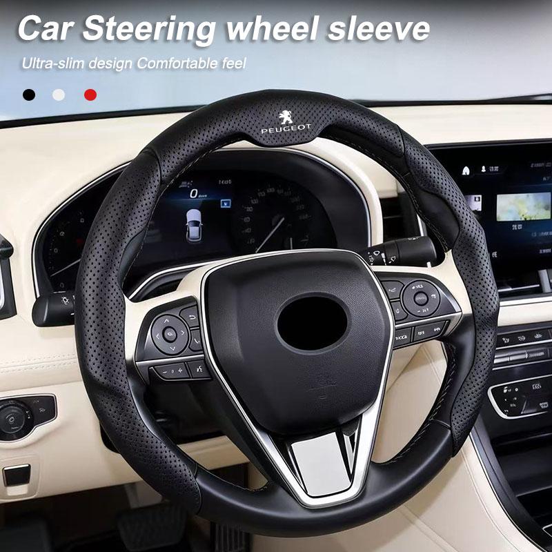 Coprivolante in Pelle per Auto Protezione Volante Auto Per Peugeot 2008 208 308 508 4008 408 3008 307 207 107 607 106