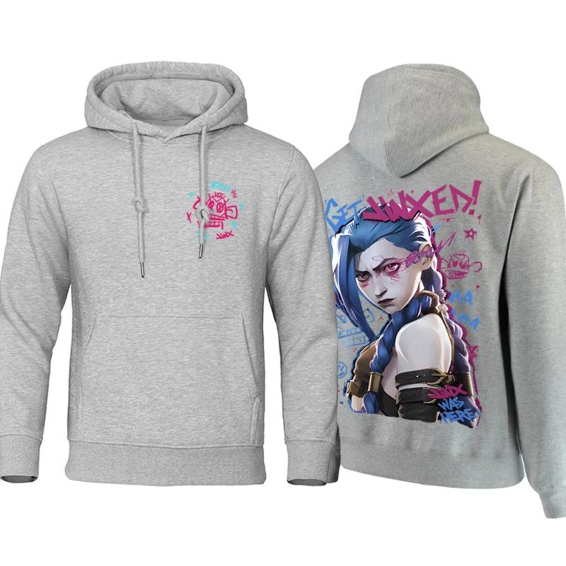 Arcane Hoodie Men Anime Jinx Hoodies Autumn High Quality Fleece Sweatshirt Street Hoody Flexible Oversize Men's Clothing Hoodies & Sweatshirts Men’s