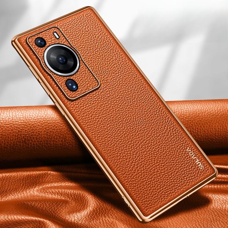 Geeignet für Huawei Pura70pro Handyhülle Galvanisierung Huawei Vollständig einschließend Sturzsicher P60 Business Herren P40por Lederhülle