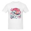 Synthwave Traditional Japanese Wave American Style Tshirt Versatile Simplicity Heat Transfer Cotton Tee