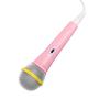 Kids Wired Microphone 3.5mm Plug Low Distortion Portable Music Toy Children Singing Mic for Karaoke Family Party Pink