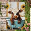 Vintage Highland Cow Metal Poster Wall Art Kitchen Decor