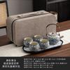 Ru kiln blue and white, one pot and two cups of kung fu tea set, small set, ceramic teapot, tea tray, one or two people drinking tea, tea maker