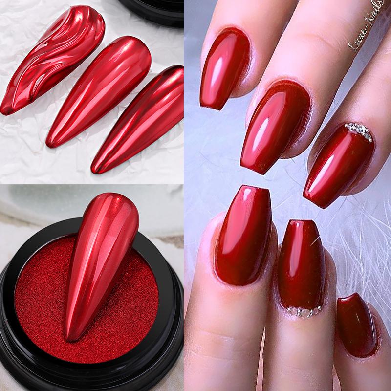 1pc 19Colors Nail Glitter Mirror Powder Chrome Solid Dust Pigment Metallic Effect Nail Art UV Gel Polish Decoration Accessories