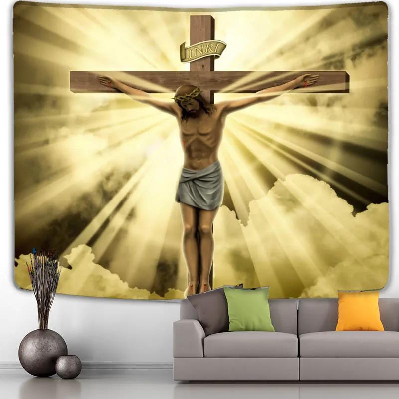 

Иисус Христос Гобелен Средневековый Ретро Стиль Бохо Дом Дева Мария Абстракция Пляжный Коврик Рождественское Украшение Подвесная Стена 150x130cm