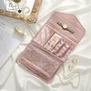 Foldable Jewelry Case Roll Travel Jewelry Organizer Portable For Journey Earrings Rings Diamond Necklaces Brooches Storage Bag