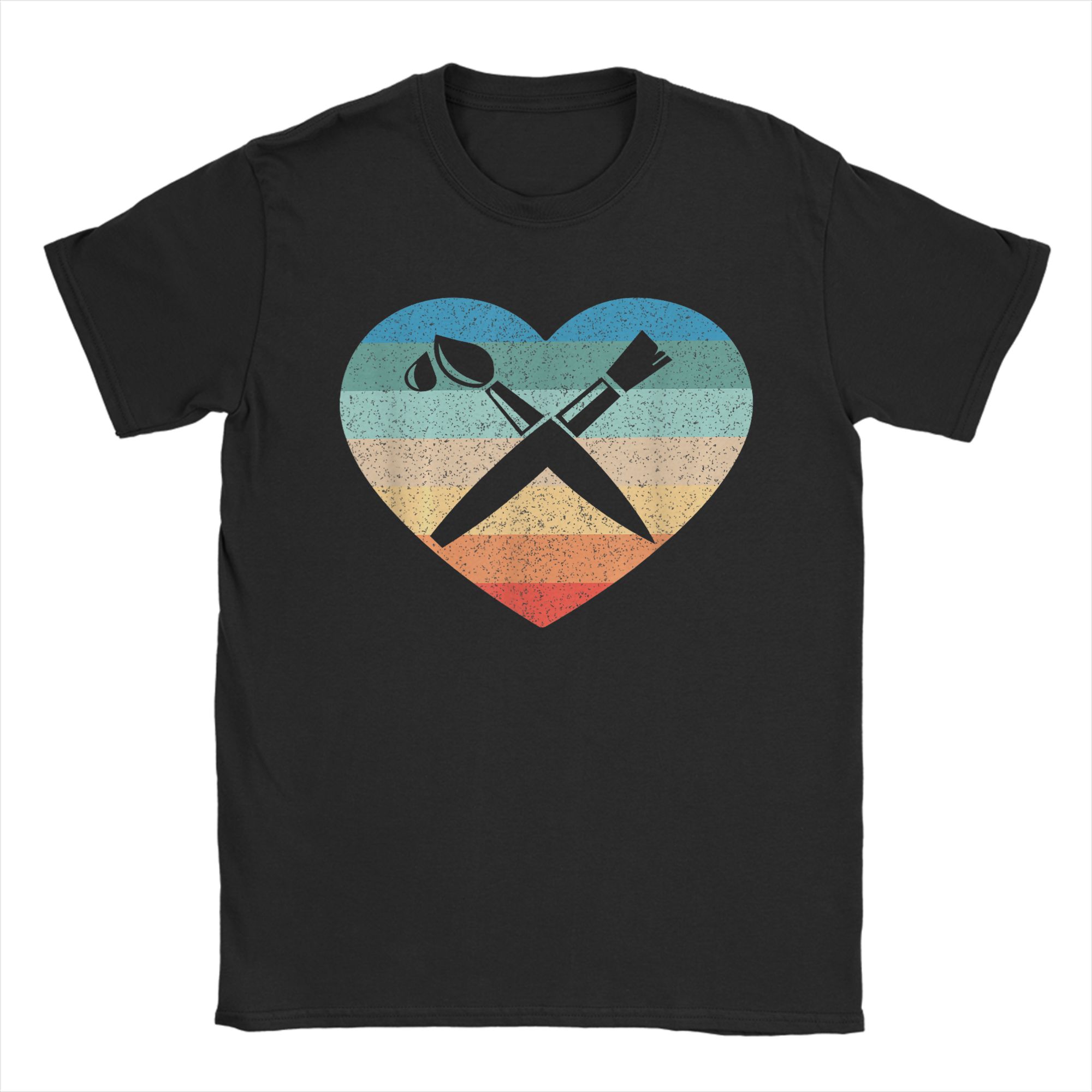 

Unisexs Retro Style Sunset Paint Palette T Shirt 100 Cotton Tops Fashion Short Sleeve Round Collar Tee Shirt New Arrival TShirt S