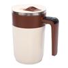   Self Stirring Coffee Mug with Temperature Display Rechargeable Automatic Magnetic Stirring Cup for   Travel Stainless Steel Beige Brown  