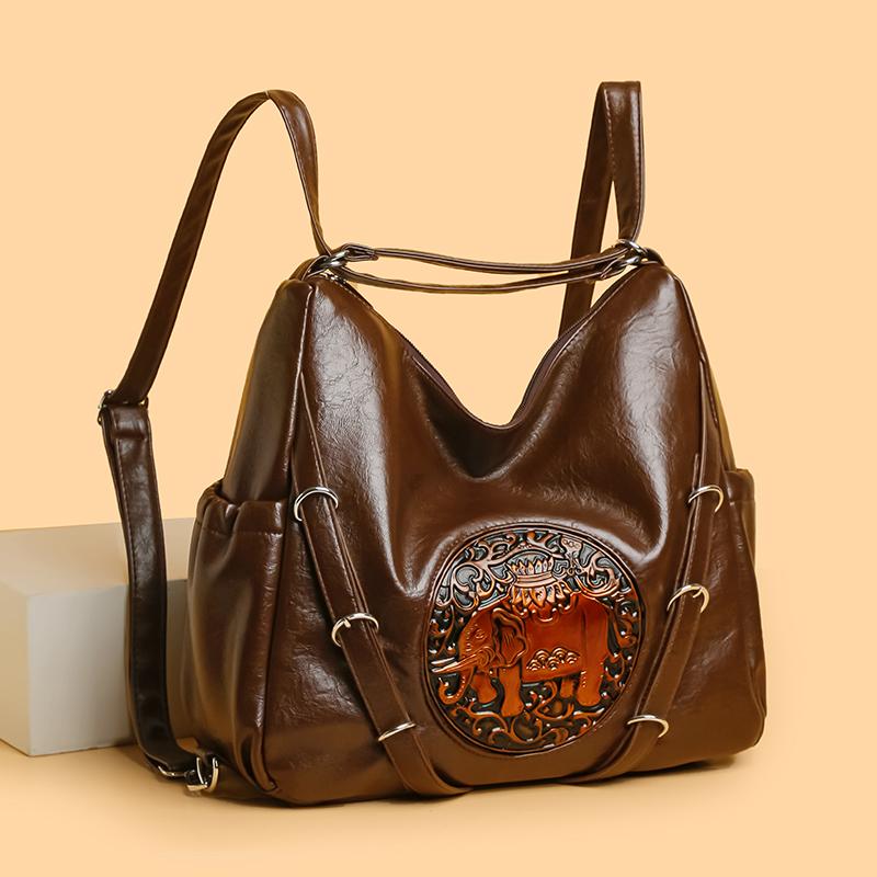 Handbag Women's Retro Underarm Bag Backpack Multi-Functional Shoulder Bag Three-Purpose Bag