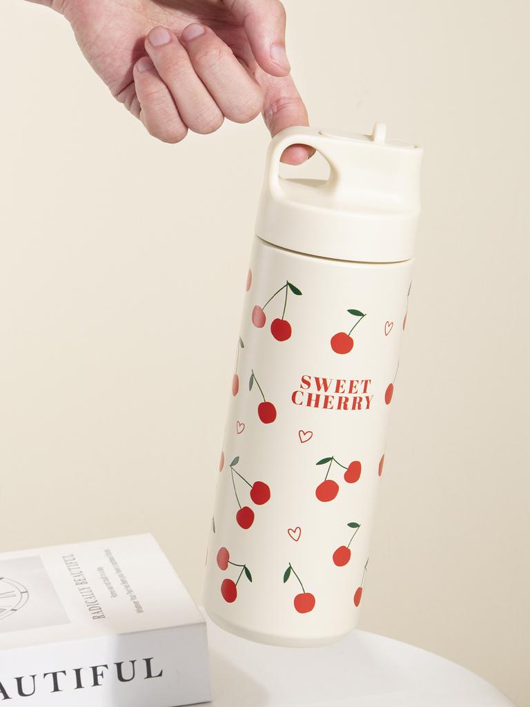 500ml Kubek Izolowany z Kokardą Kubek Termiczny Izolowany ze Stali Nierdzewnej ze Słomką i Pokrywką Drukowane Tumblery z Kokardą Kubki do Kawy Prezent na Przyjęcie Weselne