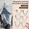 2 Stück Multifunktionale Magnetische Kleiderklammer Mit Kette Metall-Jeansknöpfe Clip Kleidung Schal Hosenbeine Bündchen Befestigung Magnetstifte