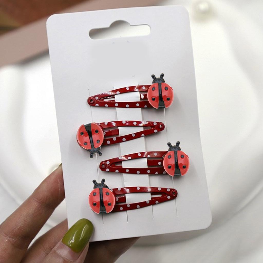 4PCS Ladybug Hair Barrettes for Casual Formal Festival Hair Clip Women Girl Hair Styling Tool Nonslip Sidepin Headdress