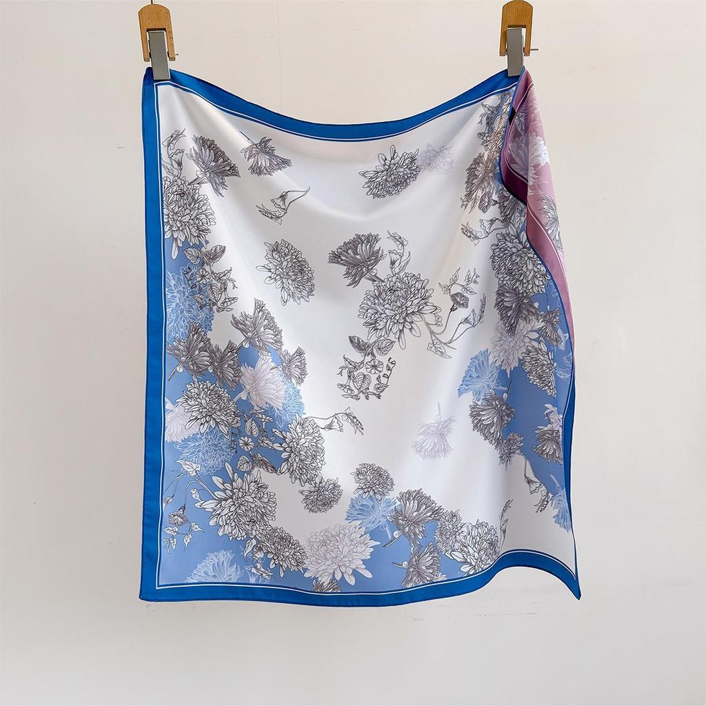 New double-sided silk scarf splicing fashion new versatile neck professional scarf popular recommendation trend