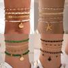 Accessories, Handmade DIY Rice Bead Shell Multi-layer Anklet, Chain Scallop Anklet 5-piece Set for Women