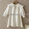 "Girls' Solid Color Autumn Princess Skirt - Cute Bubble Long Sleeve Dress"
