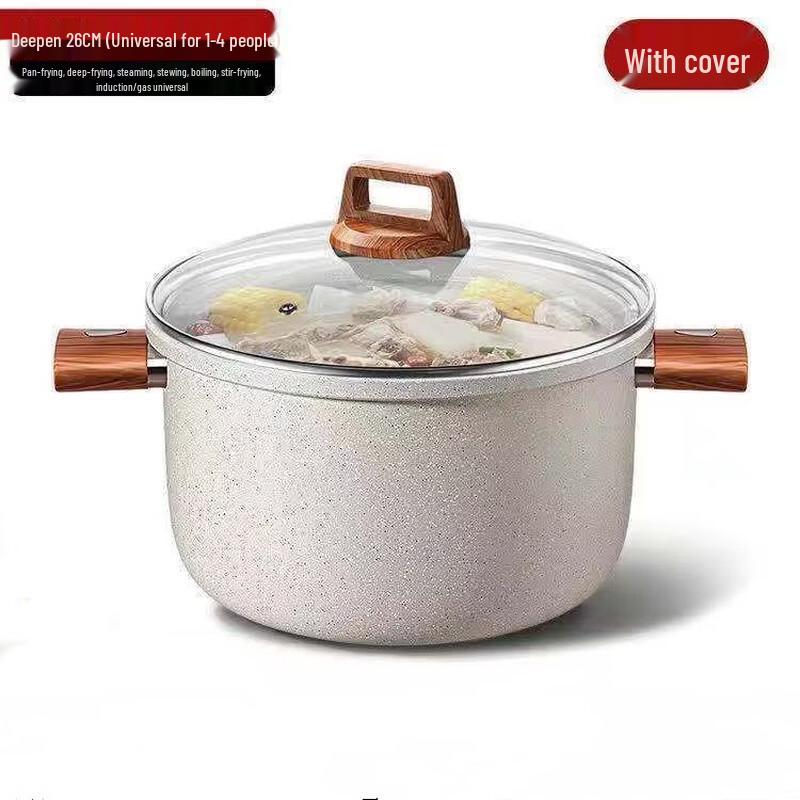 ZISIZ 22CM Double-Handle Stew Pot