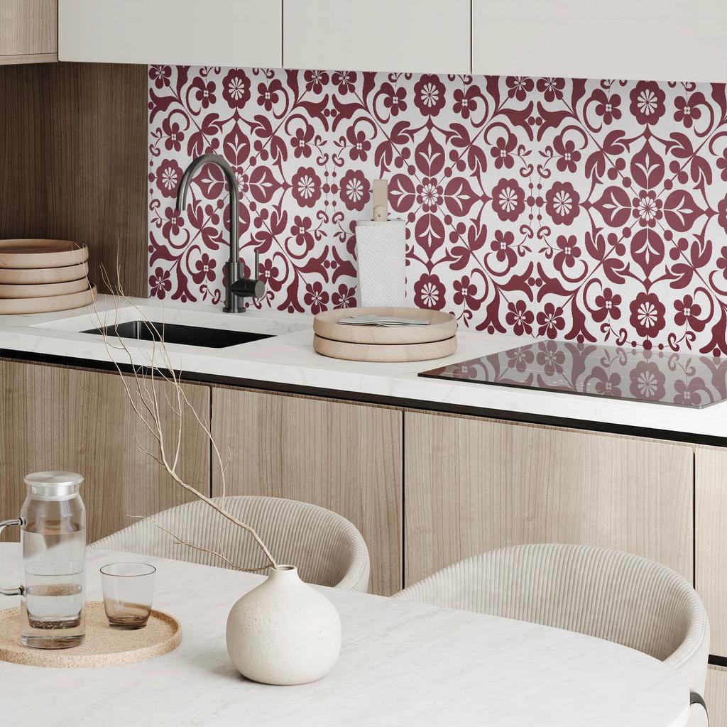 Dekor Ścienny Panel Pcv Ze Wzorem Do Pokoju 100X50 Cm Wzór Kwiatowy Z Ornamentami