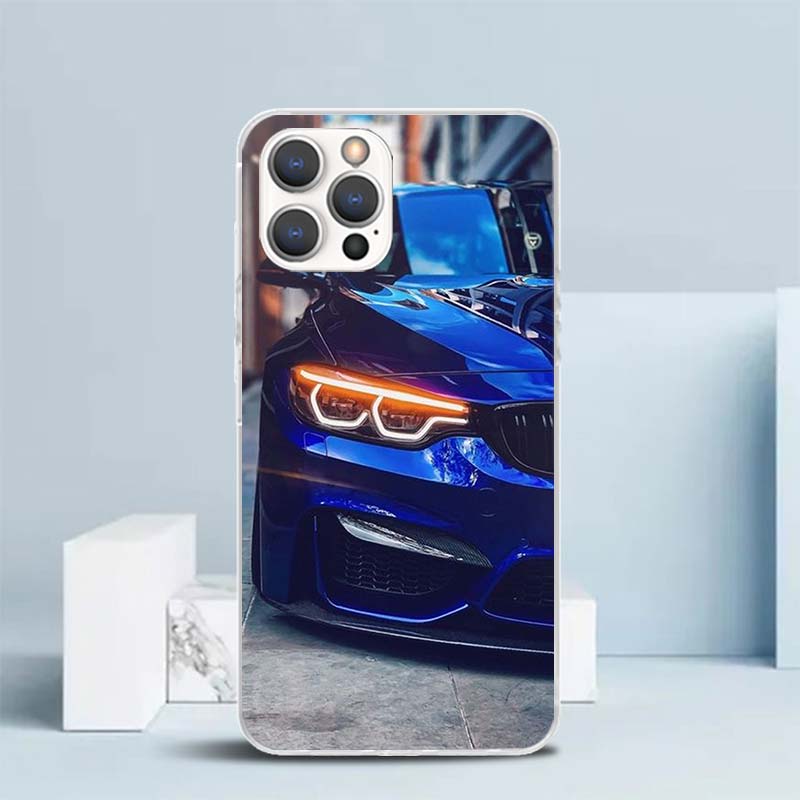 Blaues Rotes Auto für iPhone 16 17 Air 15 14 Pro Max 16E Handyhülle 13 Mini 12 11 7 SE 8 Druckmuster Passende Hüllen 16 15 14 Pro Max 13