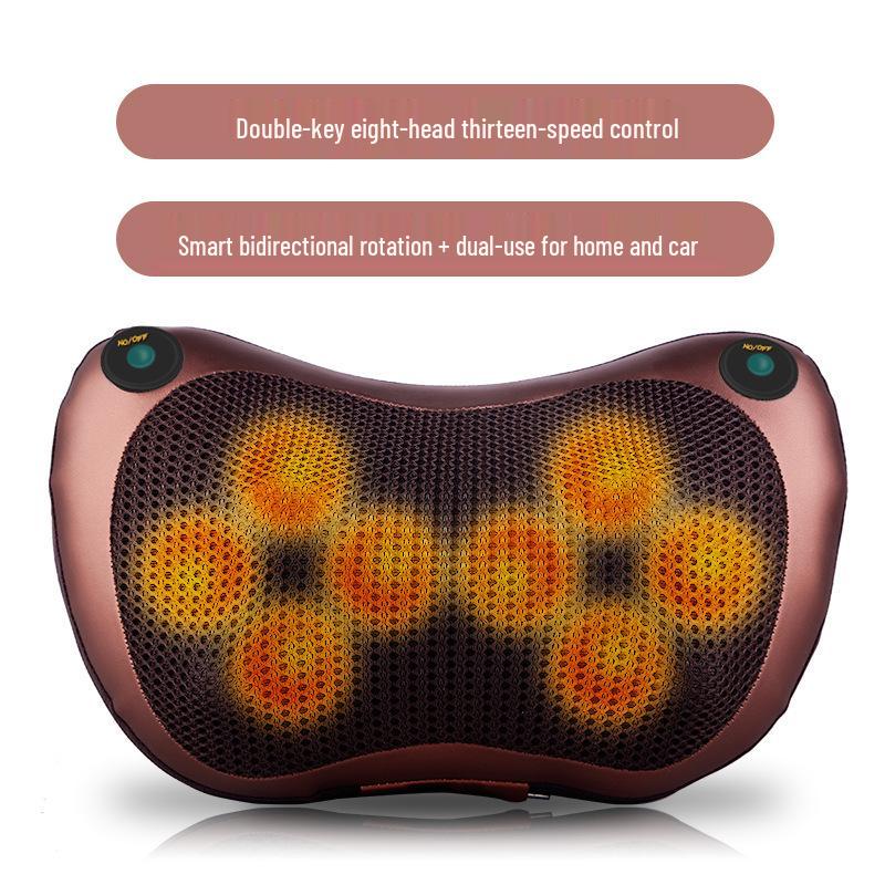 Cross-Border Cervical and Lumbar Massager: Multi-Functional Pillow for Neck and Waist with Kneading and Heat Therapy.