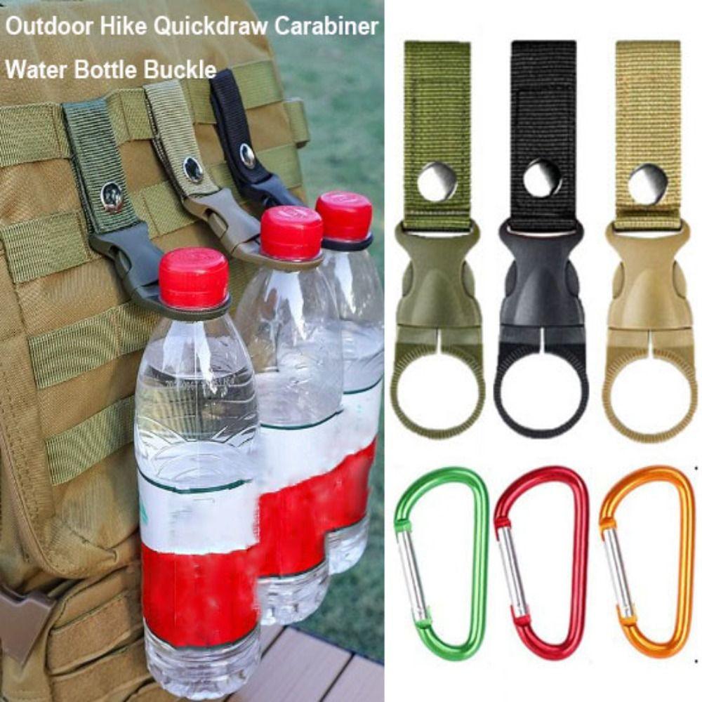 

2sets Plastic Quickdraw Carabiner 2 Styles Travel Mountaineering Hook Outdoor Hike Accessories Green Style 1