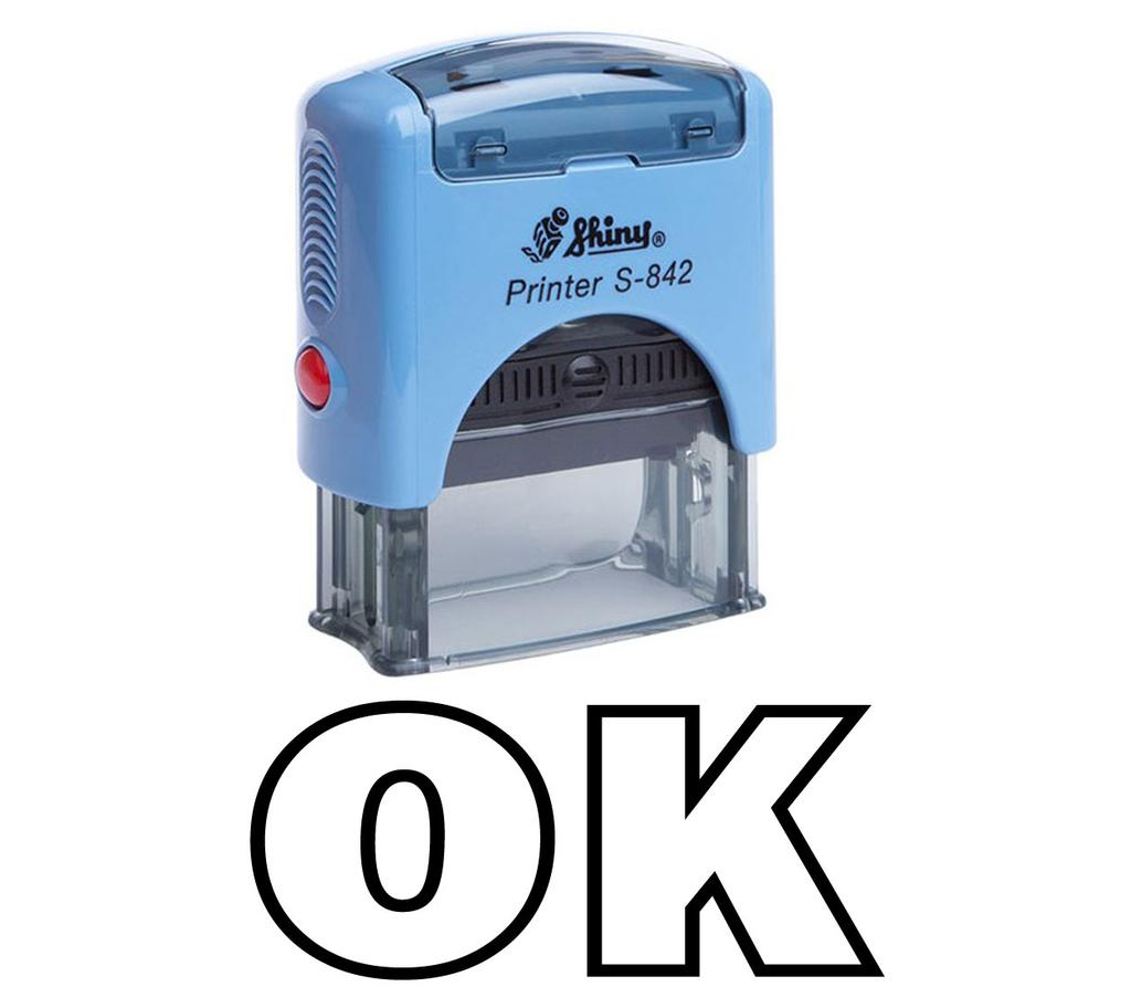 OK Self Inking Rubber Stamp Office Stationary Custom Shiny Stamp
