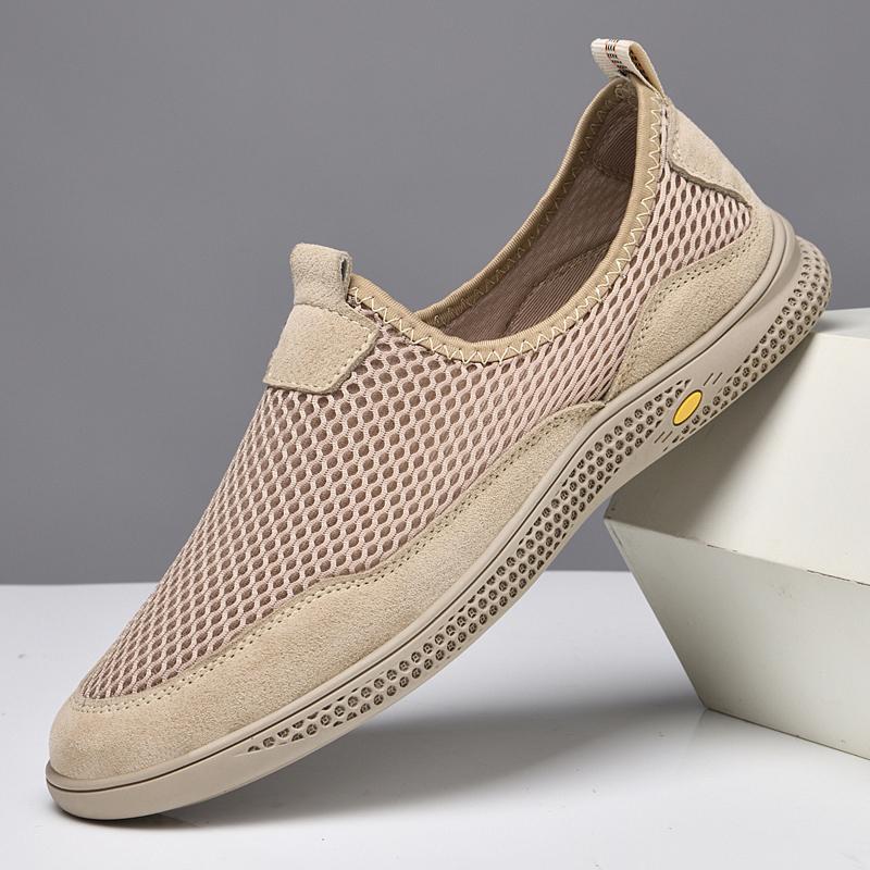 Fashion Summer Flats Men's Casual Shoes Breathable Mesh Men's Shoes Fashion Men Loafers Outdoor Non-slip Sneakers Light Walking Shoes