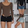 Akiyo Studio European and American Jeans Women High Waist Slimming Straight Wide Leg Pants Casual Pants Shorts Gyaru Hot Pants