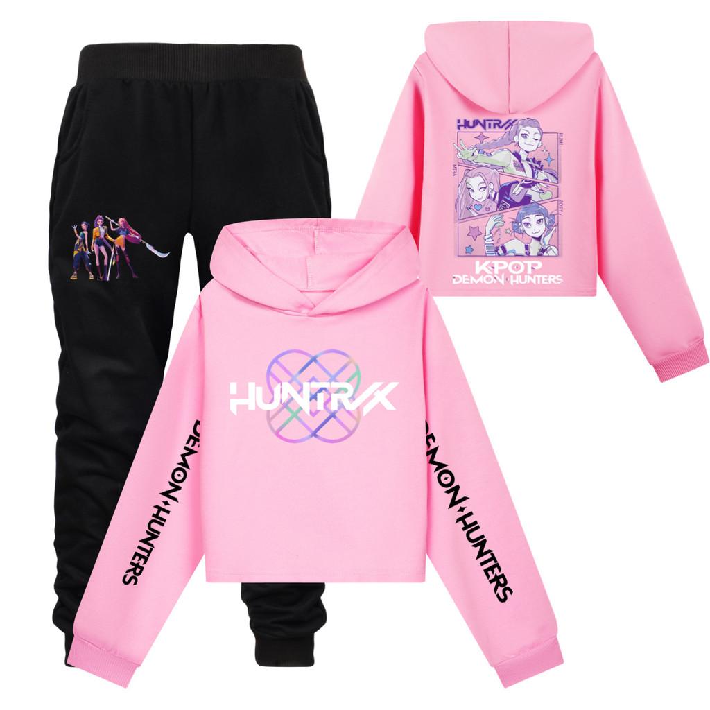 Kpop Demon Hunters Girl Child Hoodie Sweatsuit With Soft Cotton Fabric For Active Play