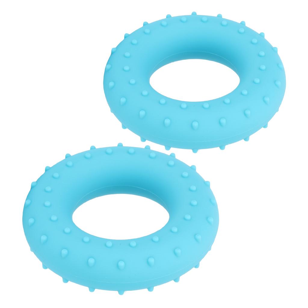 2pcs Hand Grip Strengthener Silicone O Type Finger Exerciser Ring for Muscle Training Recovery Blue 40lb