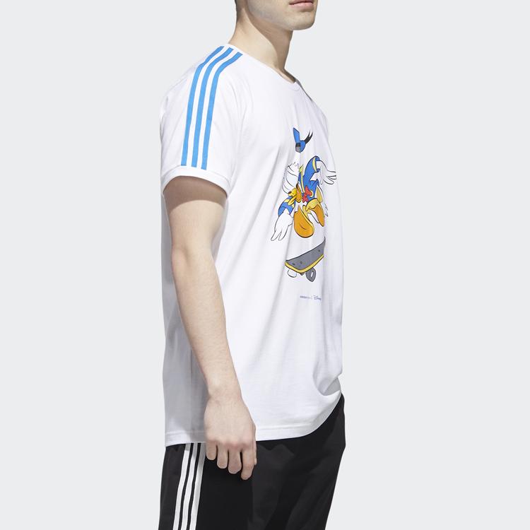 Adidas Neo Donald Duck Casual Crew Neck T-Shirt Men Tops White GJ5648