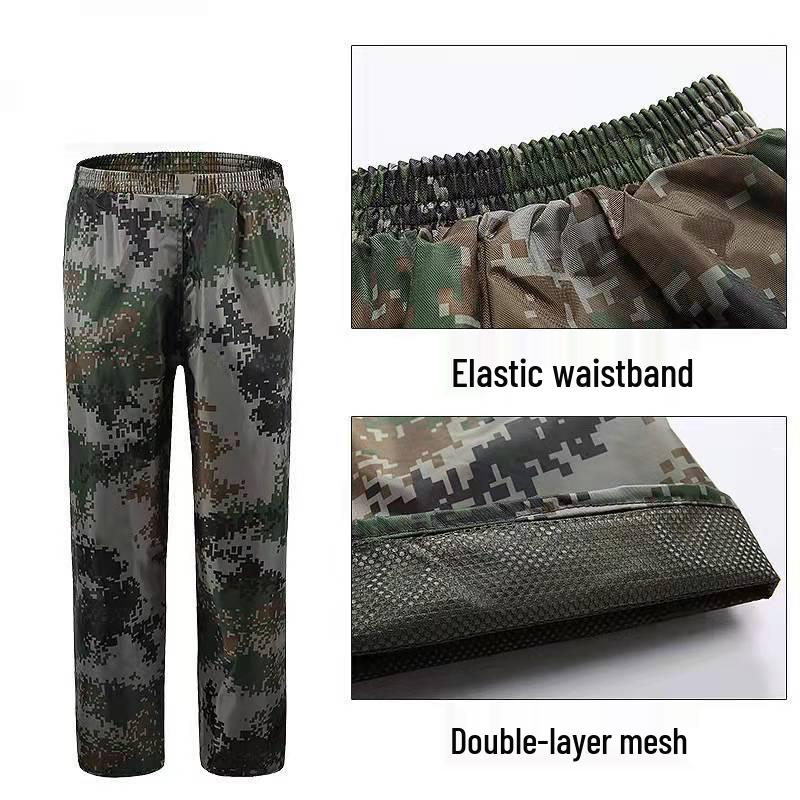 Camouflage Regenmantel- & Hosen-Set für Outdoor-Wandern und Hochwasserschutz