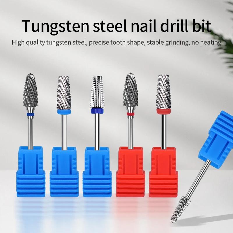 Professional Nail Drill Bits Tungsten Carbide Milling Gel Removal Cutters Set Tips Sander Heads Manicure Lathe Strawberries