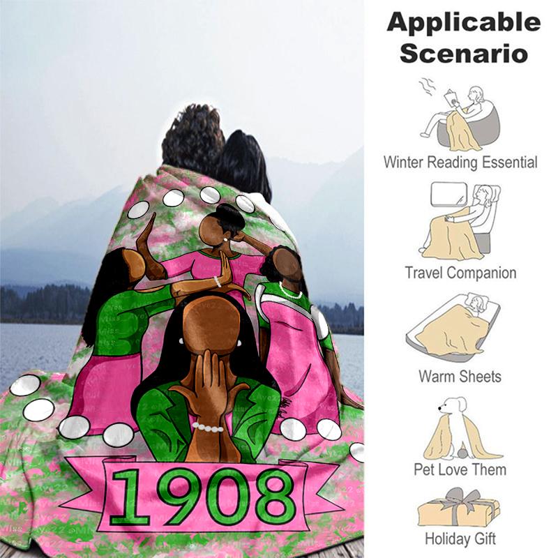 1pc Blanket AKA Logo5 Print Design, Lightweight Blanket for Sofa, Bed- Soft &Warm, Gift for All Seasons like Christmas, Halloween