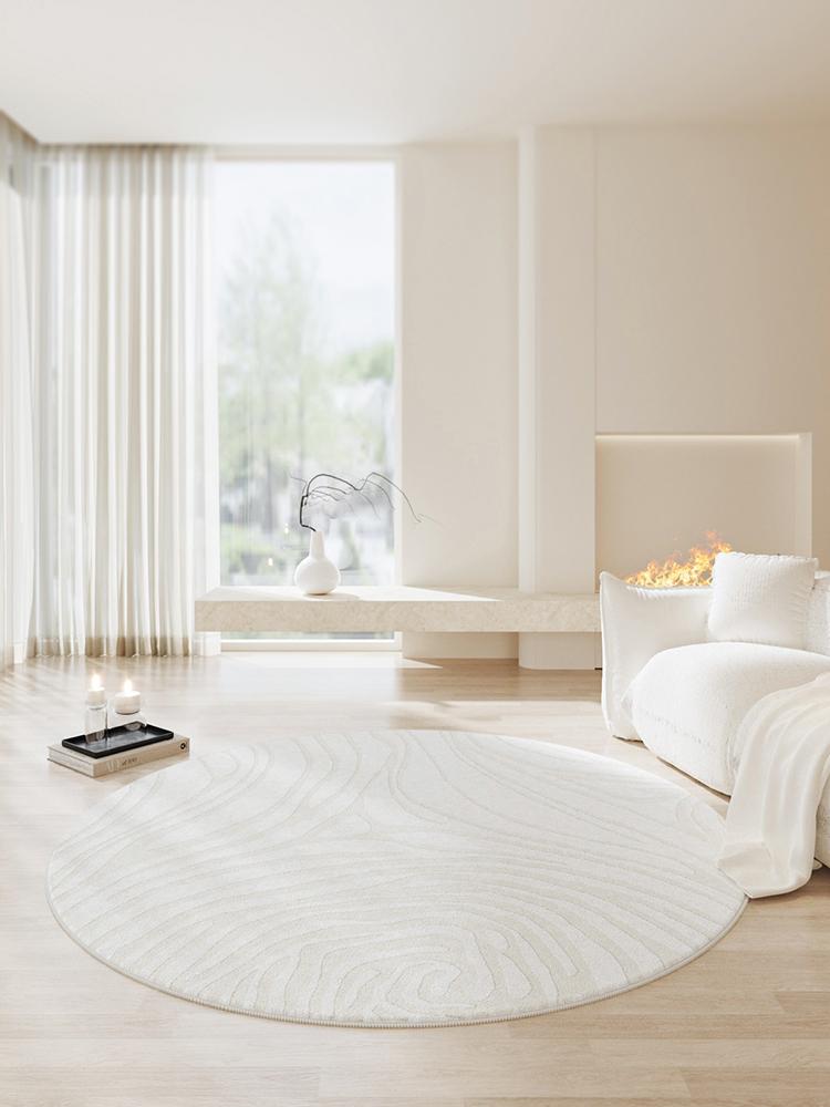 Cream Style Living Room Decoration Plush Carpet Fluffy Soft Study Rug Round Rugs for Bedroom Thicken Anti-slip Bedside Floor Mat