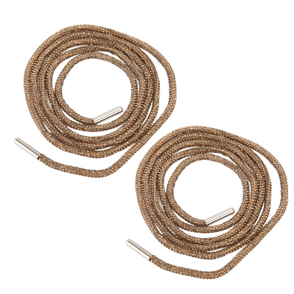 2PCS Crystal Bling Shoe Laces Fashionable Shiny DIY Replacement Round Glitter Shoe Laces for
