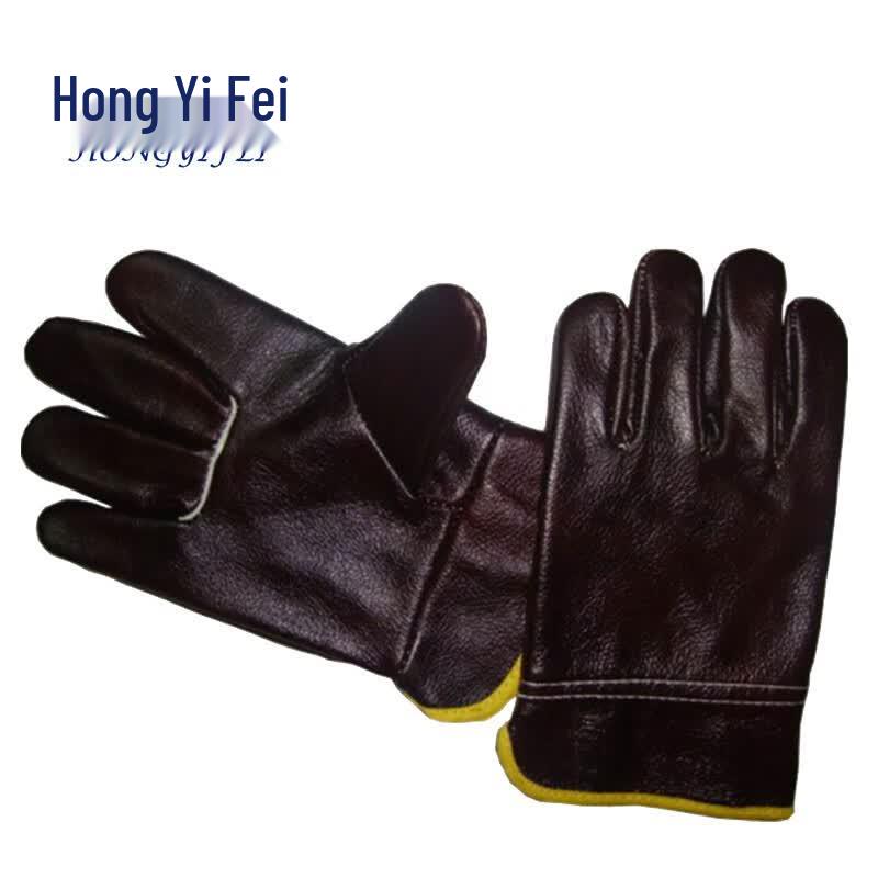 Hongyi Fei Top-grain Cowhide Welding & Protective Gloves (5 Pairs) Universal