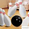 7pcs Giant Bowling Set- Durable Portable Fun Indoor/Outdoor Game for Adults, 2 Lightweight Balls& 5 White Pins with Red Accents