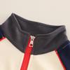Boys' Long Sleeved Three Piece Set - Zipper Color Blocked Jacket Set  - Handsome High-quality Baseball Uniform -6 Months -6 Years Old