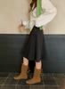 New retro round head hollow breathable carved cool boots elastic cow suede western boots