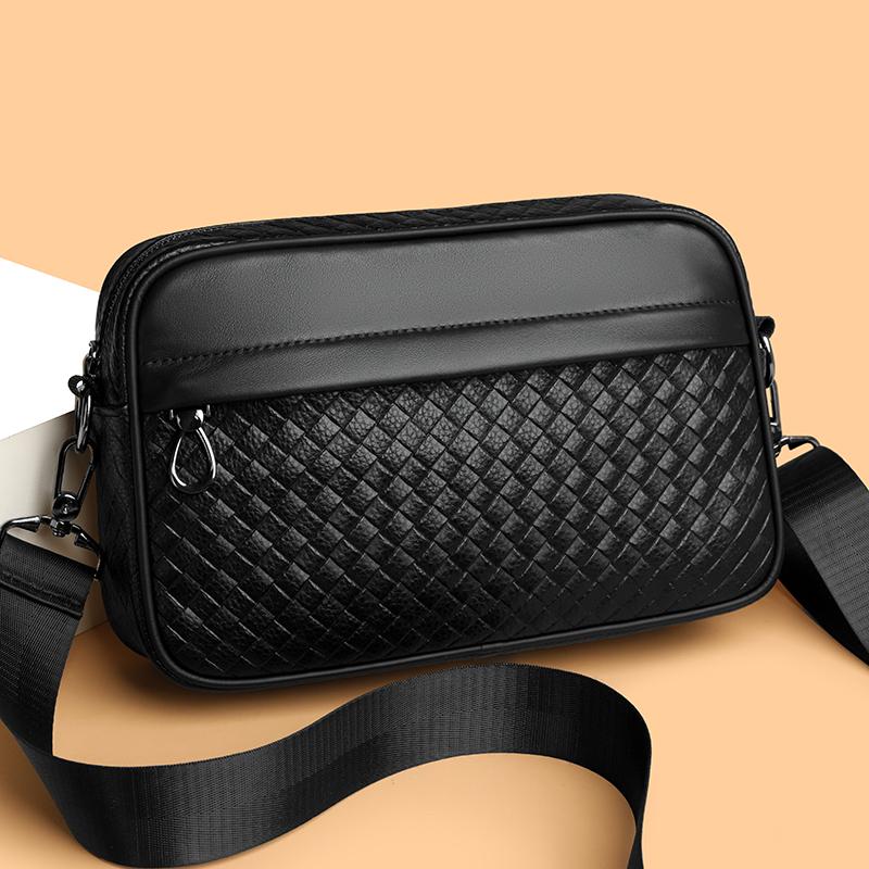

100% Natural Cowskin Male Shoulder Crossbody Bag Genuine Leather Bags Wide Strap Handbags Wallet Mobile Phone bags 26cm 7cm 17cm
